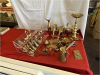 Lot Of Vintage Brass Collectable Figures And Items