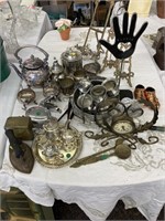 Large Lot Of Silver Plated And Metallic Household