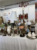 Collection Of Vintage Lighting And Lamps. Includes