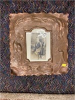 Antique Copper Plate Frame W/ Pre-1900 Photograph.