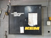 (2)  KEM Metal wall cabinets with key