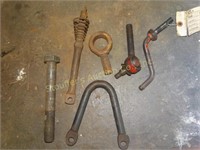Vintage Tractor Parts- Bolts, Iron Clevis, etc.