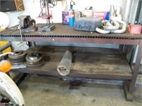 Metal & wood shop table 78" x 36"