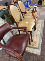 Three Vintage Chairs: One Armless, One W/ Arms, Wo