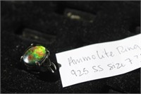 Ammolite Ring 925 Sterling Silver Size 7.5