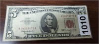 1963 $5.00 RED SEAL UNITED STATES NOTE