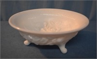 IMPERIAL MILK GLASS FOOTED BOWL