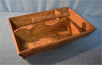 NICE WOODEN KNIFE TRAY W/ HANDLE