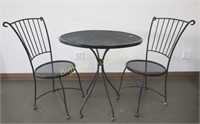Metal 3pc Bistro Table & 2 Chairs