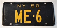 1950 NY LICENSE PLATE