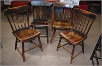 EARLY PT'D PLANK BOTTOM CHAIRS