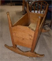 EARLY PINE PINNED CHILD'S CRADLE
