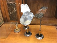 LOT OF 4 METAL VINTAGE DISPLAY STANDS