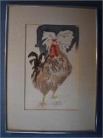 WATERCOLOR OF ROOSTER