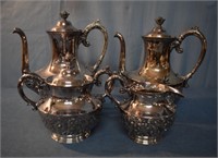 NICE SILVERPLATE REPOUSSE TEASET