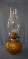 AMBER DAISY BUTTON OIL LAMP