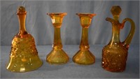 ASSORTED AMBER GLASS