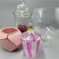 Vase Lot w/ Pink Vase