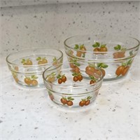 Glass Bowls w/ Apple Design