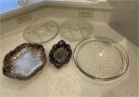 Glass Serving Platters & Silver Plate