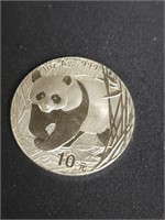 2001 China 10Y 1 Troy oz. Silver Panda Round