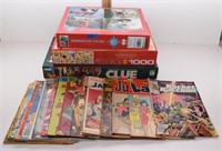 puzzle and vintage comics lot