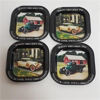 (4) General Tire Company Advertising Coasters