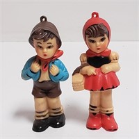 Hummel Style Hard Plastic Boy & Girl Figurine