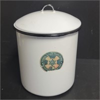 Asepticon Hospital Quality Enameled Ware Can w/Lid