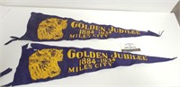 VTG Golden Jubilee 1884-1934 Miles City Pennants