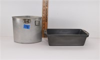 set of 3 baking pans and storage canister