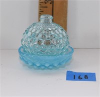 mini blue glass vase