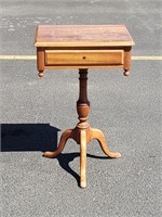 Wooden 3 Leg Stand W/ Drawer * Needs a Knob