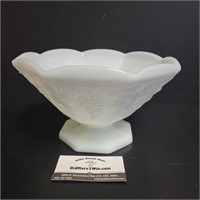 Octagon Milk Glass Fruit Bowl
