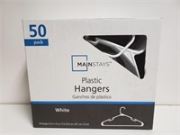 NIP 50 White Plastic Hangers Mainstays