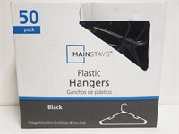 NIP 50 Black Plastic Hangers Mainstays