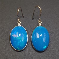 Certfied10K  Blue Opal(7.5ct) Earrings