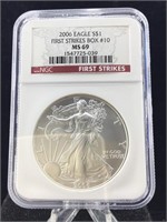 Silver Eagle NGC MS69 First strike 999 Silver