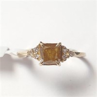 Certfied14K  Diamond (1Ct,I3,Brownish Yellow) Diam