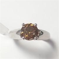 Certfied10K  Diamond (1.55Ct,Si2,Dark Brown) Ring