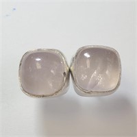 $120 Silver Rose Quartz Earrings