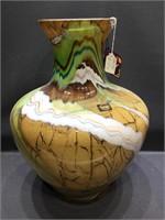 Hand Made Makora Polish Art Glass 19in Vase