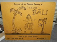 1950/60's Club Bali Washington DC Souvenir Photo