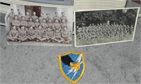 (2) World War I Troop Photos & Army Security Patch