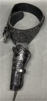 Black Leather Gun Belt & Holster