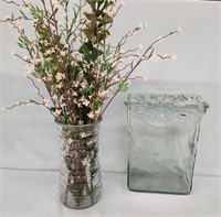 Glass Vase(s) Flower Stems, Fake Fern
