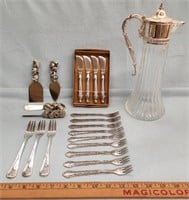 Stainless Oyster Forks / Spreaders / Glass &
