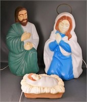 Vintage Christmas Holy Family Blow Molds by Empire
