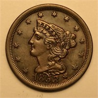 1853 1/2 CENT MS63 BROWN