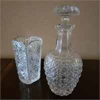 Glass Decanter and Vase